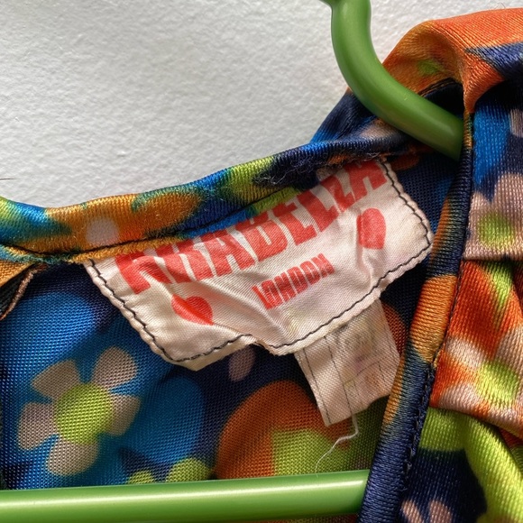 Vintage - 1960’s / 1970’s Mod Psychedelic Floral Black Casual Dress - Picture 6 of 8